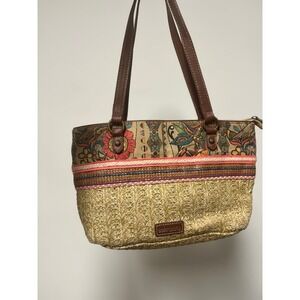 Sakroots Ellis‎ small straw satchel bag floral women's
